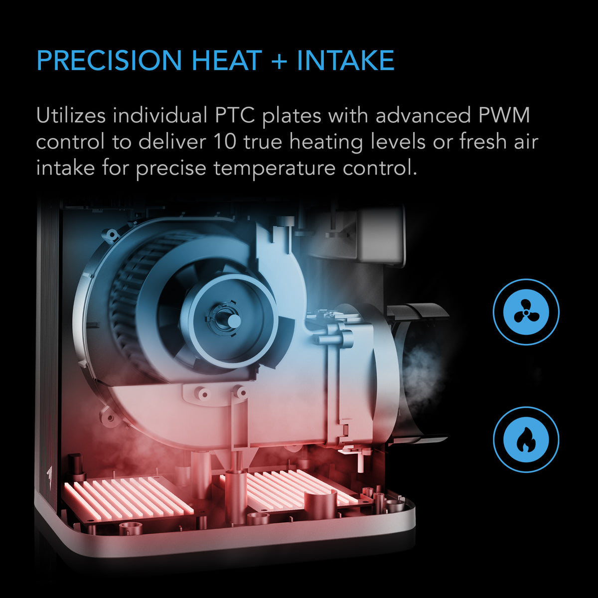 AC Infinity Thermoforge T7 Grow Tent Heater | AI-Powered VPD Temp Controller