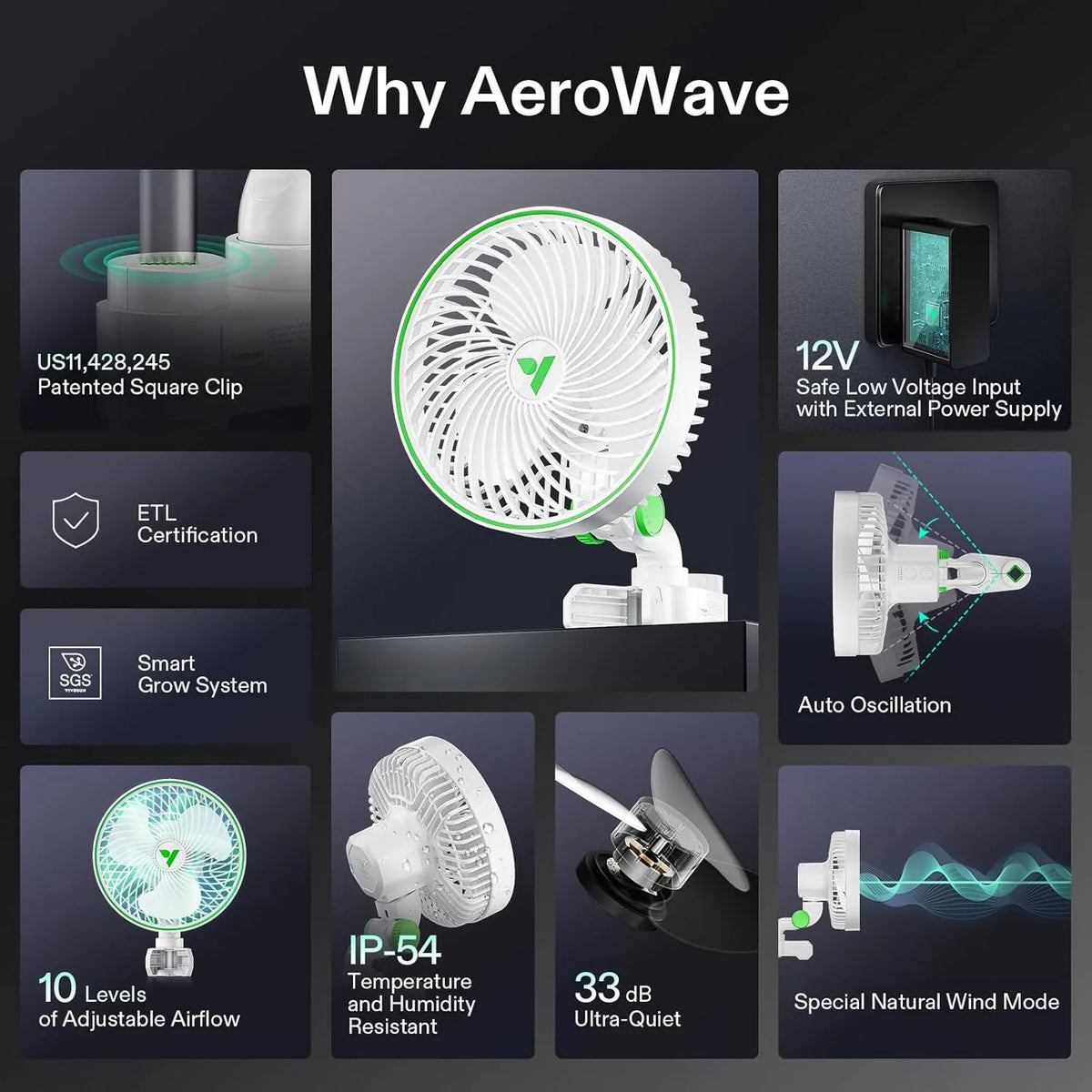VIVOSUN AeroWave E6 Clip-On-Ventilator Doppelpack