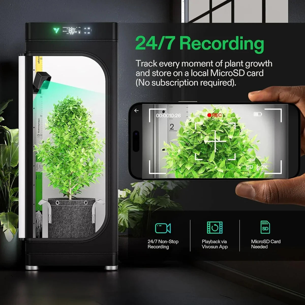 Vivosun GrowCam C2 2K QHD Smart Grow Camera