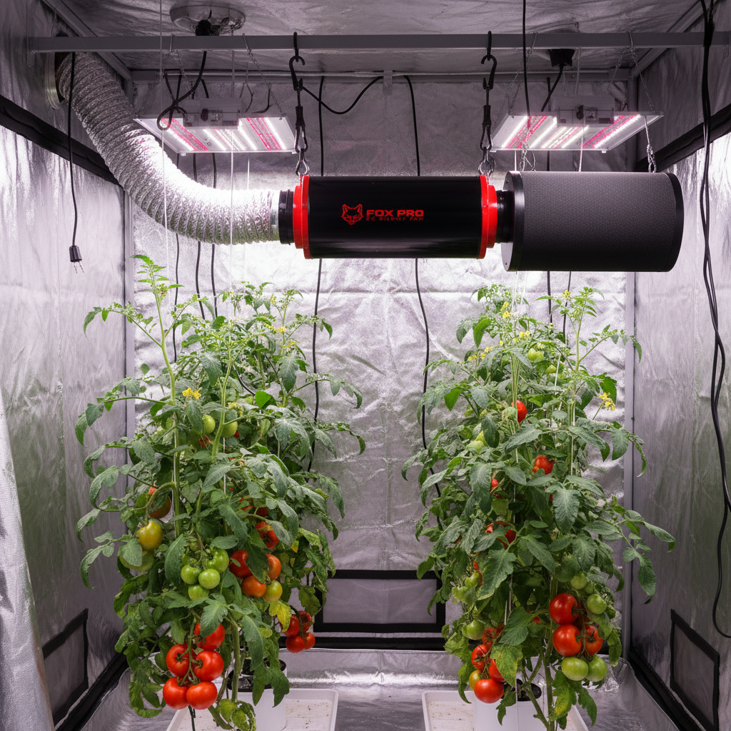 Fox Pro Silent EC Extraction Fan in Grow Room