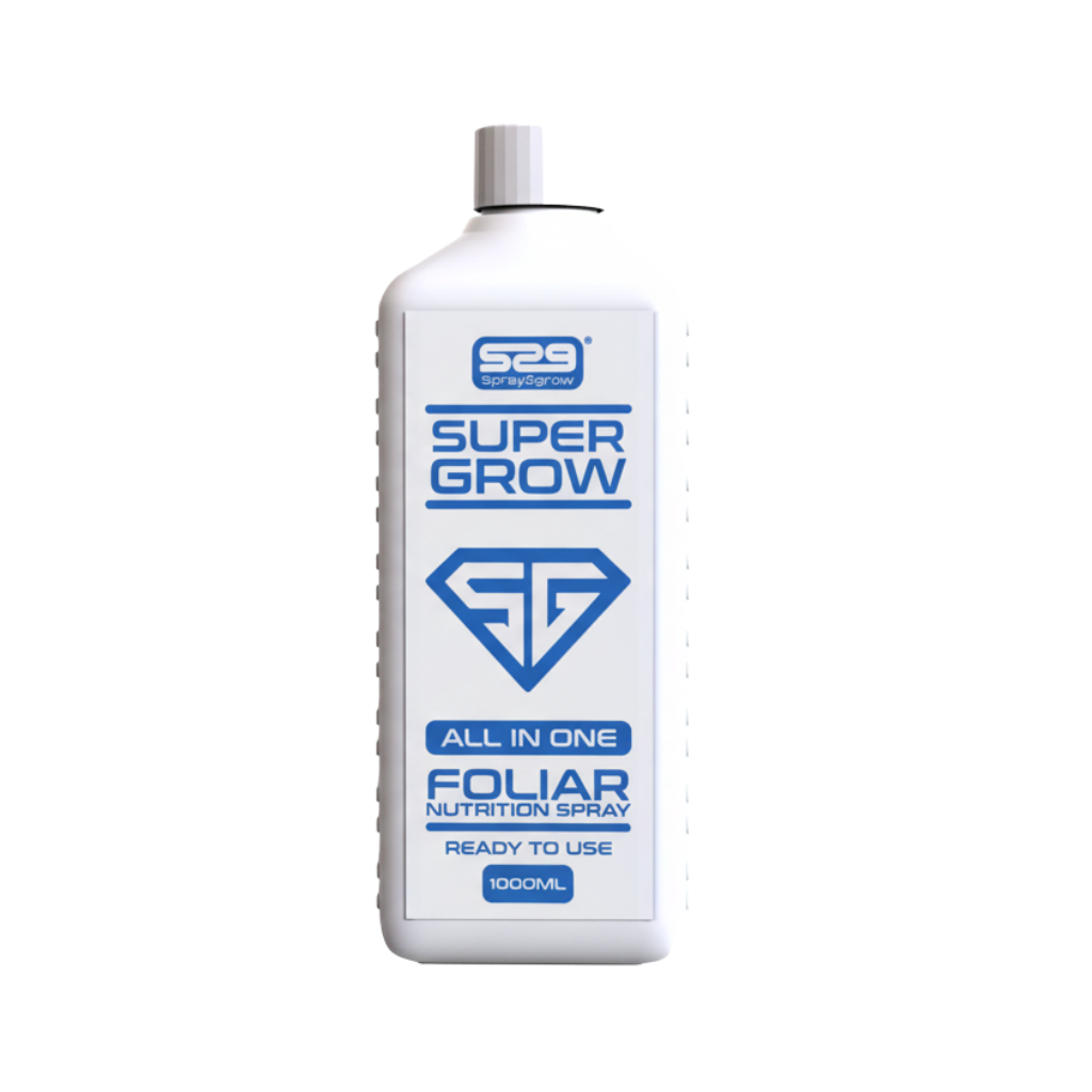 Bottle of S29 Super Grow All in One Foliar Nutrition Spray on a white background