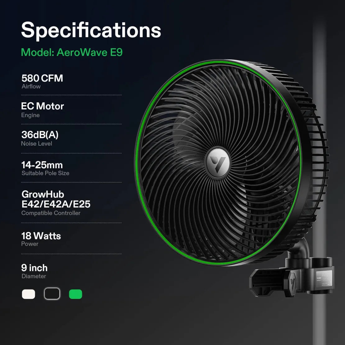 VIVOSUN AeroWave E9 Clip On Fan