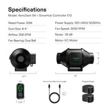 VIVOSUN AeroZesh S Inline EC Digital Extractor Fan