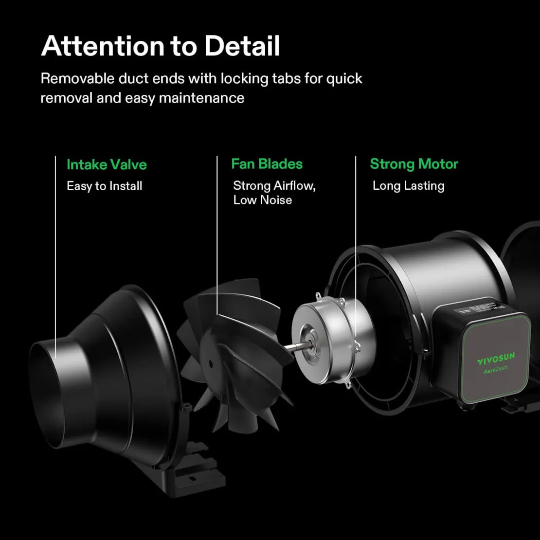 VIVOSUN AeroZesh S Inline EC Digital Extractor Fan