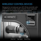 AC Infinity controller with wireless control capabilities on a dark background