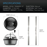 AC Infinity Twist Spin Manual Bowl Trimmer 19"