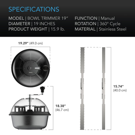 AC Infinity Twist Spin Manual Bowl Trimmer 19"