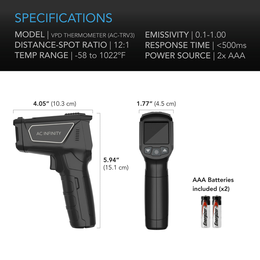 AC Infinity Handheld VPD & Temperature Leaf Monitor