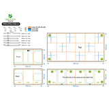 Grünes Boxzelt 900 x 450 x 240 (mit Holzkiste)