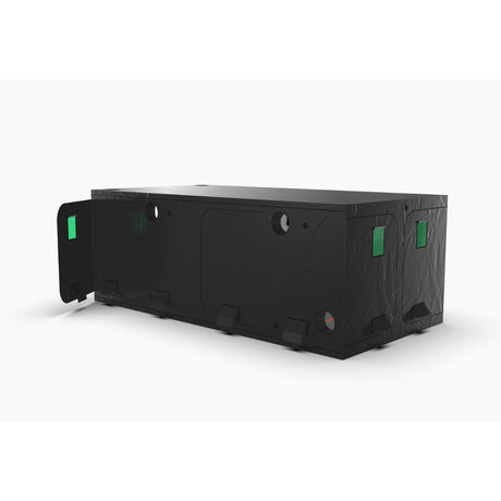 Green-Qube: GQ3060L - 3m x 6m x 2.2m hydroponic grow tent with open doors showing ducting ports