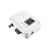 White Growlink batch tankLINK Controller with digital display on a white background bottom right view