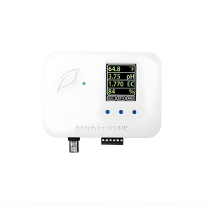 White growlink batch tanklink controller with digital display on a white background close up 
