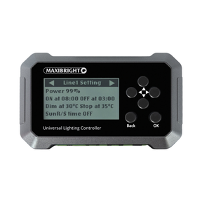 Maxibright universal lighting controller on a white background