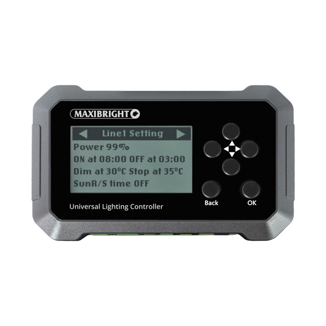 Maxibright universal lighting controller on a white background
