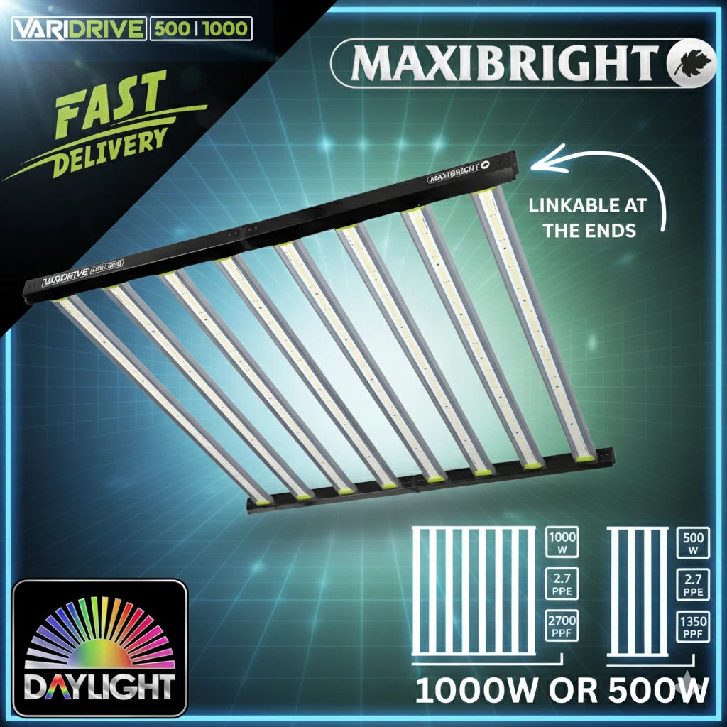 Maxibright Varidrive 500/1000w LED Grow Light | Splittable Run As Two 500w 4 Bar Units