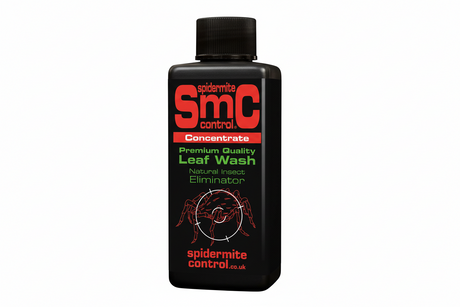 Black bottle of SMC Concentrate Leaf Wash on a white background