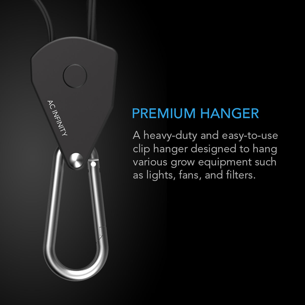 AC Infinity Heavy-Duty Adjustable Rope Clip Hanger
