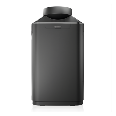 Black ac infinity hydrone 7 dehumidifier on a white background