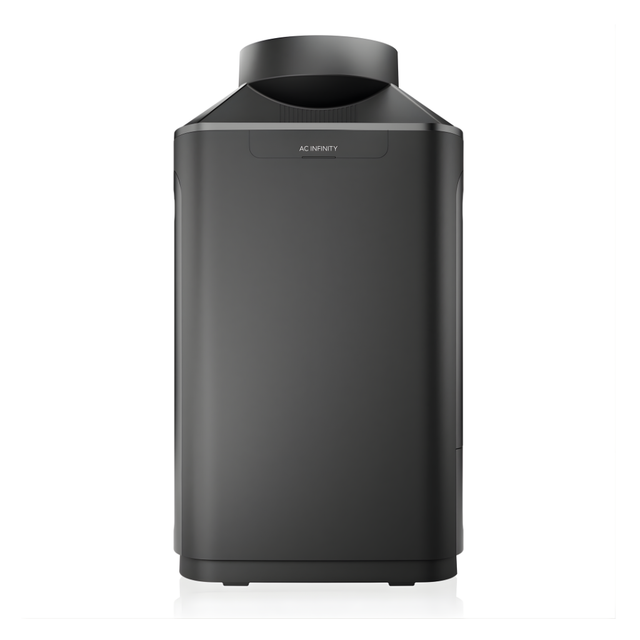 Black ac infinity hydrone 7 dehumidifier on a white background
