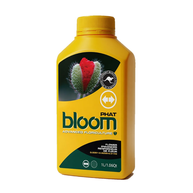 bloom yellow bottles phat 1L on white background