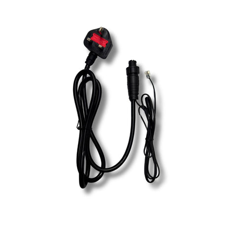 gorilla under canopy power lead cable plug on white background