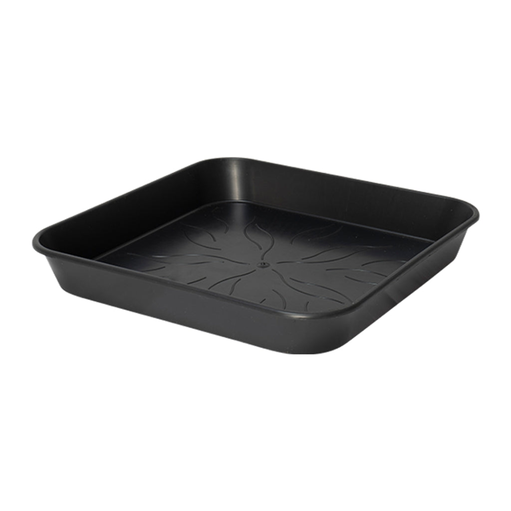 Range of Eco Square Plant Pot Saucers Black