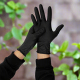 Titan Grip Diamond Textured Black Nitrile Gloves Large