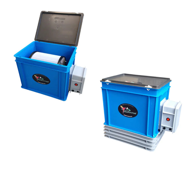 Blue and gray machine Pollinator P150 automatic dry sift machine for 150g solventless extraction