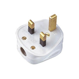 Robuster 3-poliger Stecker mit Sicherung, 13 A, weiß