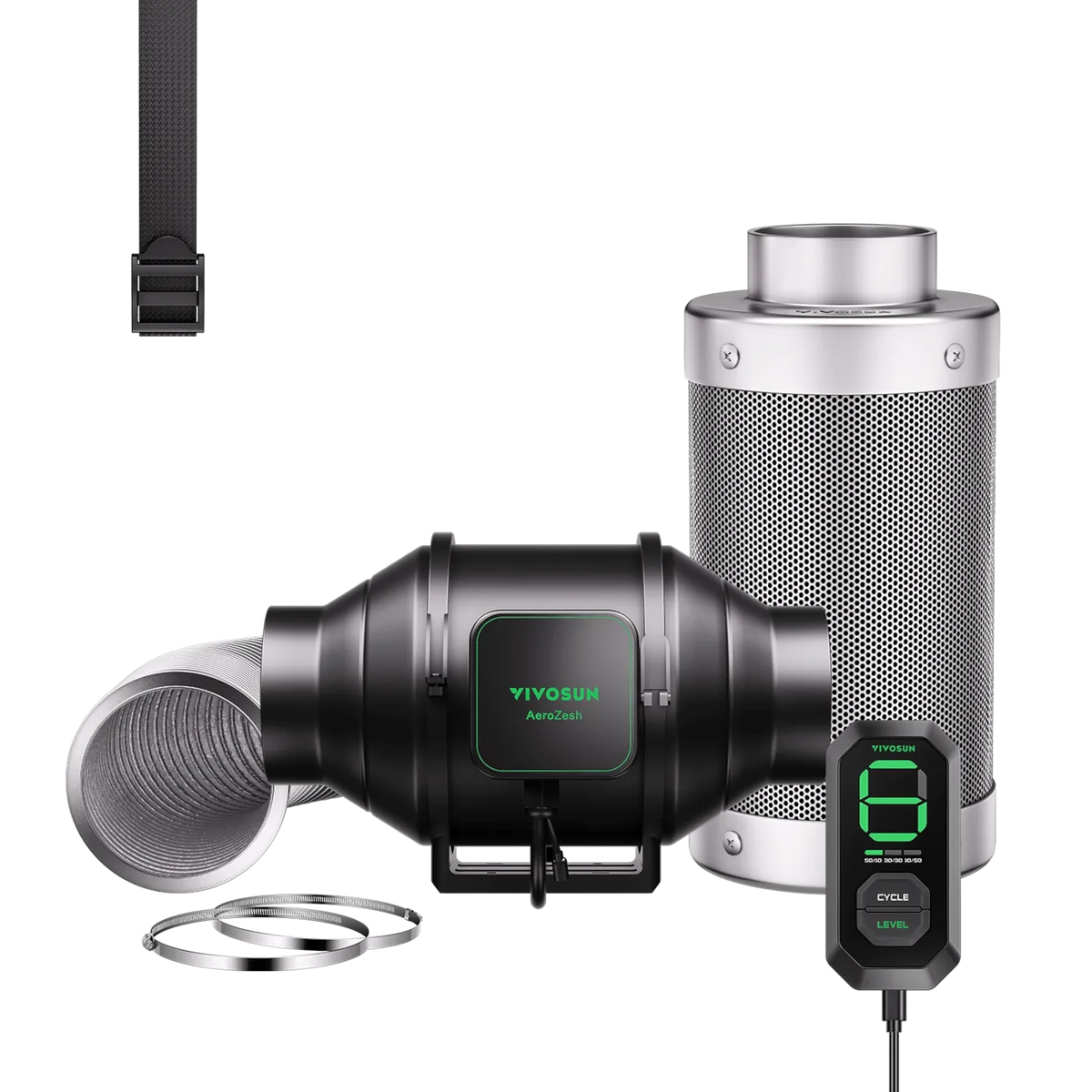 VIVOSUN AeroZesh S Inline-Abluftventilator-Kit